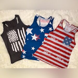 Patriotic Wonans Tank Tops - Red, Blue, and Gray